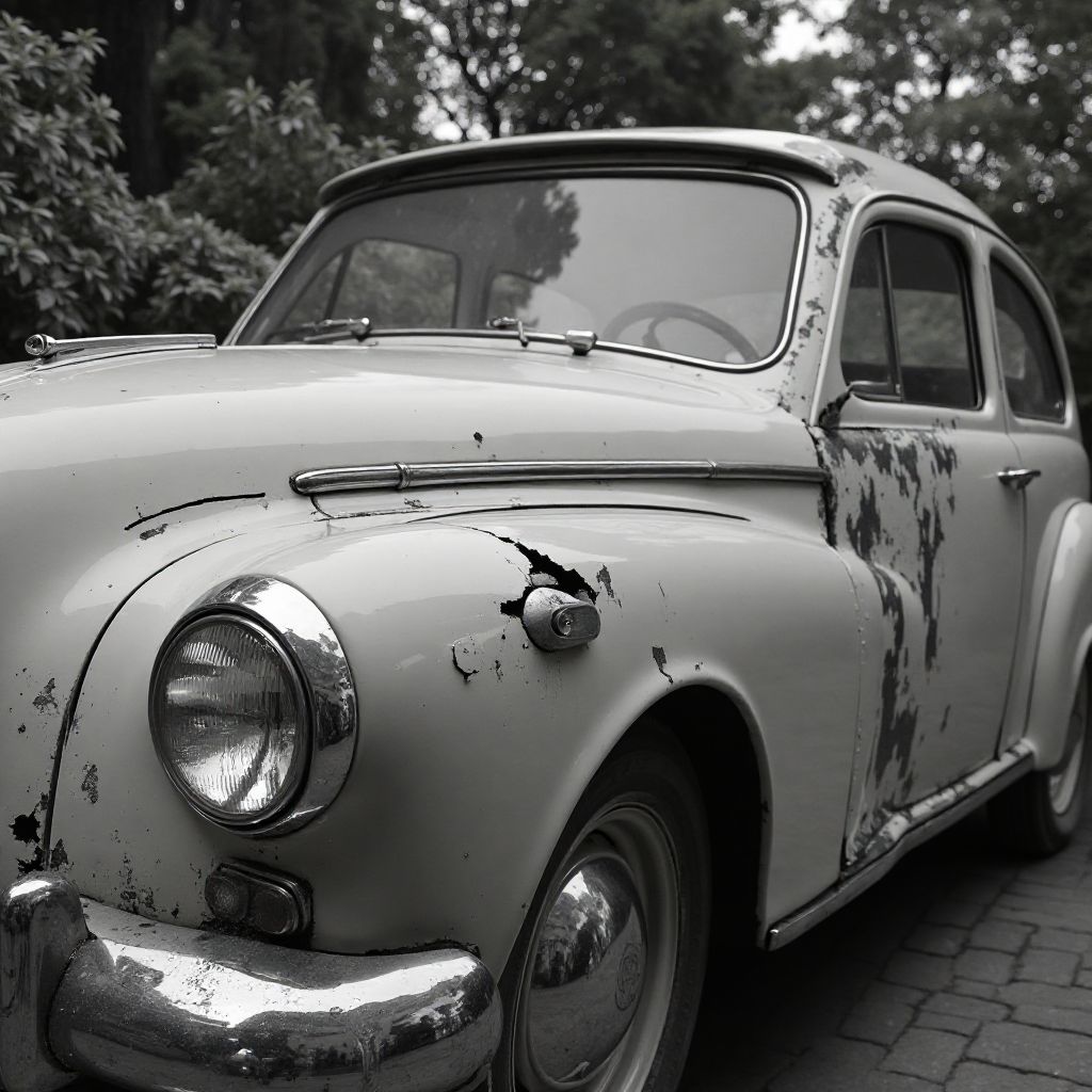 Auto dañado por granizo